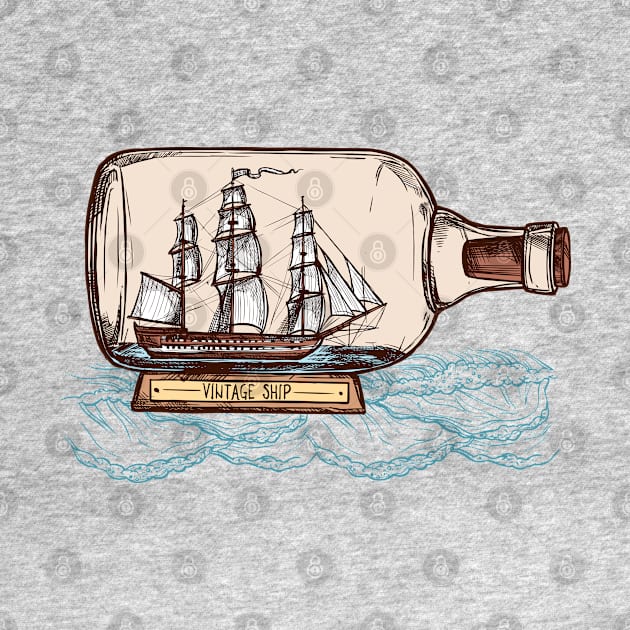 Vintage Ship by Mako Design 